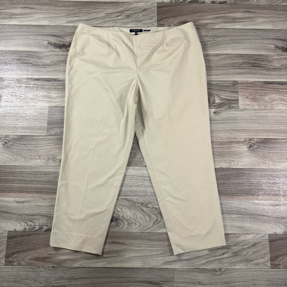 NWT Lafayette 148 Lexington Fit Ankle Trousers in Khaki Size 18
